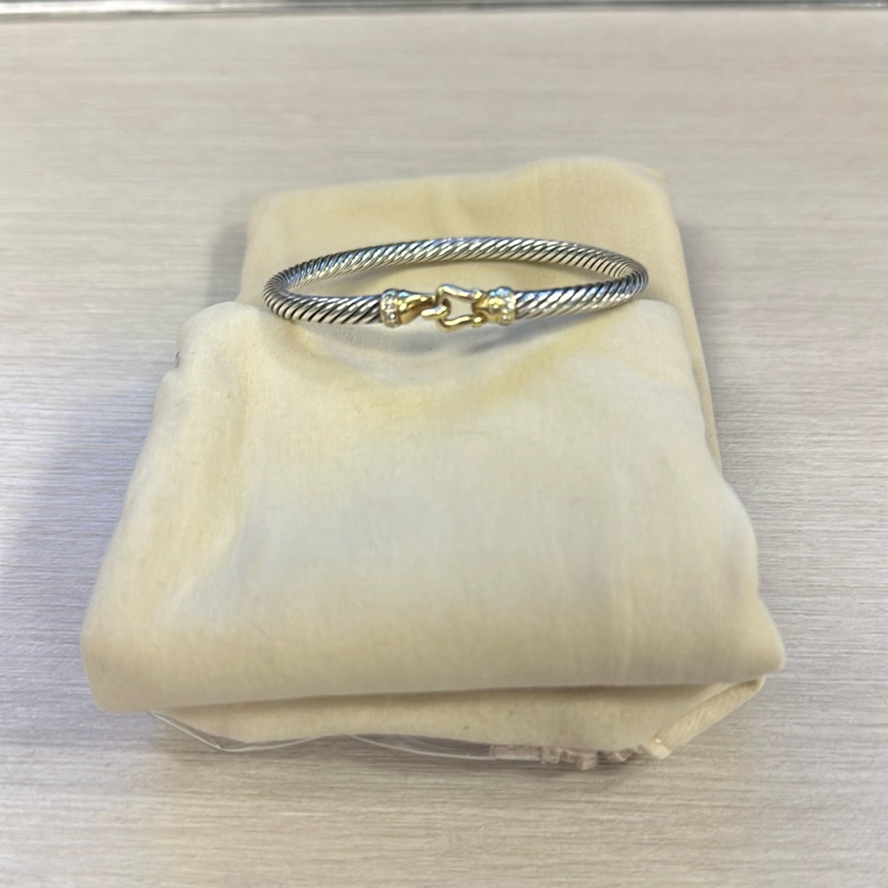 David Yurman Silver Bracelet with Gold Clasp